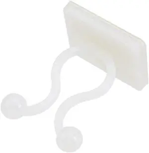 Twist Lock Cable Wire Ties with Sticker Nylon U Shape Save Place 10mm Dia White 25pcs