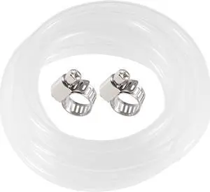 Silicone Tubing 6mm(1/4") ID 9mm OD 10ft Silicone Rubber Tube Air Hose Water Pipe Clear with Clamps