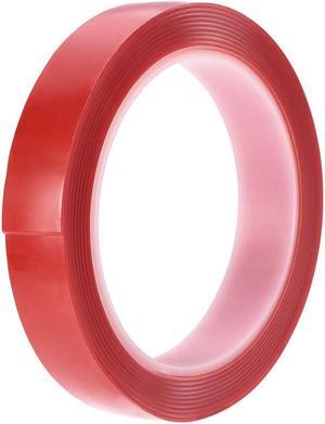 45/64 Inch x 9.5Ft Heat Resistant Acrylic Double Sided Adhesive Tape for Touch Screen Repairing 1mm Thickness Clear with Red Protect Film