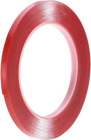 15/64 Inch x 9.5Ft Heat Resistant Acrylic Double Sided Adhesive Tape for Touch Screen Repairing 1mm Thickness Clear with Red Protect Film