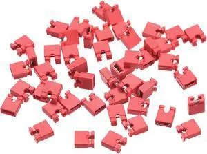 50pcs 2.54mm Standard Pin Header Jumper Cap Short Circuit Connection Cap Mini Micro Jumper Bridge Plug Red