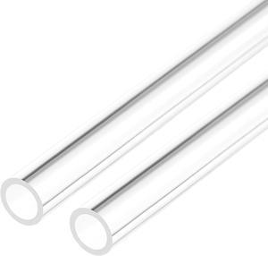 2pcs Clear Rigid Acrylic Pipe 6mm ID x 8mm OD x 0.5m, 1mm Wall Round Tube