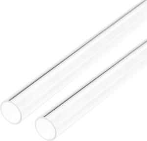 2pcs Clear Rigid Acrylic Pipe 13mm ID x 15mm OD x 0.5m, 1mm Wall Round Tube