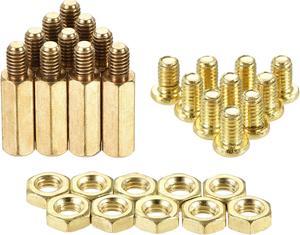 M4 Hex Brass Standoff Spacer 16mm+6mm Male-Female Threaded Pillar Screw Nut Kit for PCB Motherboard Computer Circuit Board, 20 Sets