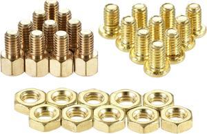 M4 Hex Brass Standoff Spacer 5mm+6mm Male-Female Threaded Pillar Screw Nut Kit for PCB Motherboard Computer Circuit Board, 10 Sets