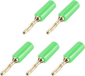 2mm Banana plugs Speaker Wire Cable Plugs Connectors Gold Green 5pcs Jack Connector