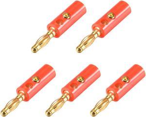 4mm Banana plugs Speaker Wire Cable Screw Plugs Connectors Red 5pcs Jack Connector