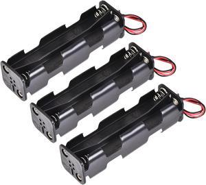 Battery Case Storage Box 8 Slots x 1.5V 2-Wire Lead for 8 x AA Battery 3 Pcs