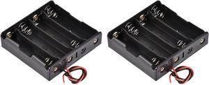 Battery Case Storage Box 4 Slots x 3.7V 2-Wire Lead for 4 x 18650 Battery 2 Pcs