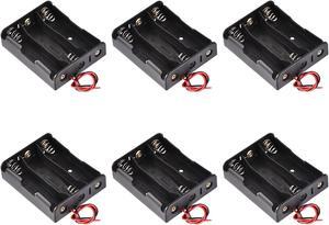 Battery Case Storage Box 3 Slots x 3.7V 2-Wire Lead for 3 x 18650 Battery 6 Pcs