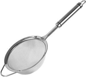 Stainless Steel Fine Mesh Strainer Colander Flour Sifters with Handle 4"