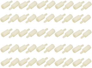 Unique Bargains 50 Pieces Nylon Hex Hexagonal Standoff Spacer M2x8 Female to M2x5 Male