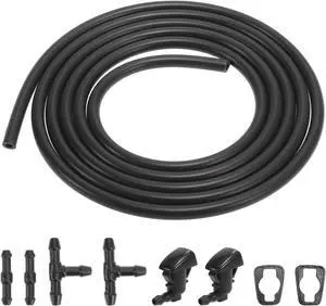 7pcs Front Windshield Washer Nozzles for Grand Cherokee for Saturn 2 Meters Windshield Washer Hose with 2pcs Connectors Replaces 55079049AA