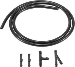 Windshield Washer Jet Nozzle Hose Tube Kit 1 Meters Washer Fluid Hose and 4 Connectors for Universal Car SUV Pickup Auto Vehicles