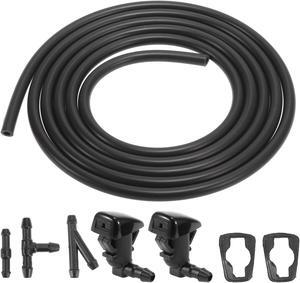 Front Windshield Washer Nozzles Kit with 2 Meters Windshield Washer Hose and 3 Connectors for Cadillac CTS 2008-2015 for Toyota Tacoma 1995-2004 25815793 85381-04030