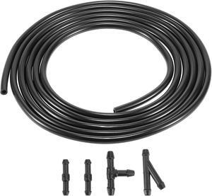 Windshield Washer Jet Nozzle Hose Tube Kit 3 Meters Washer Fluid Hose and 4 Connectors for Universal Car SUV Pickup Auto Vehicles
