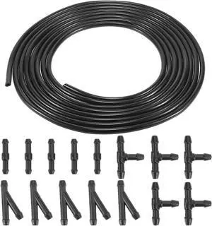 Windshield Washer Jet Nozzle Hose Tube Kit 5 Meters Washer Fluid Hose and 15 Connectors for Universal Car SUV Pickup Auto Vehicles