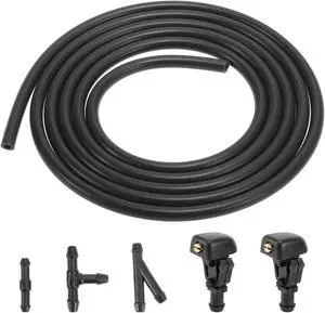 Front Windshield Washer Nozzles Kit with 2 Meters Windshield Washer Hose and 3 Connectors 28931-7S000 for Nissan Titan 2004-2015