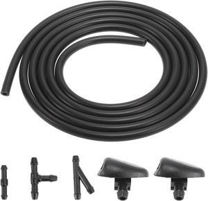 Front Windshield Washer Nozzles Kit W/ Windshield Washer Hose and Connectors 6438J2 6438E6 for Citroen C3 MK2 2009-2016