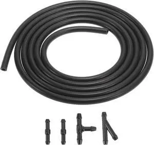 Windshield Washer Jet Nozzle Hose Tube Kit 2 Meters Washer Fluid Hose and 4 Connectors for Universal Car SUV Pickup Auto Vehicles