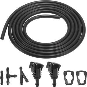 Windshield Washer Nozzles Kit with 2 Meters Hose 3 Connectors for Chevrolet Trailblazer for Dodge Durango for Jeep Patriot 5116088AA 7133-232314B 5303834AB 15878745