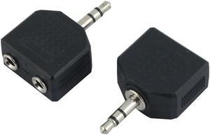 Unique Bargains 3.5mm 1 to 2 F/M Audio Splitter Adapter Converter 2 Pcs