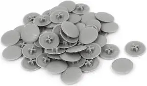 17mm x 4mm Plastic Round Phillips Screw Cap Cross Head Cover Gray 50pcs