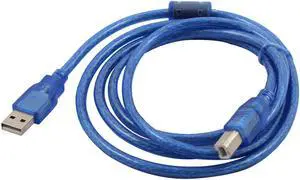 Desktop Computer USB 2.0 A Male to B Male Printer Cable Blue 1.5M Long