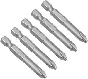 5Pcs 1/4-Inch Hex Shank 50mm Length Phillips 6PH2 Magnetic Screw Driver S2 Screwdriver Bits