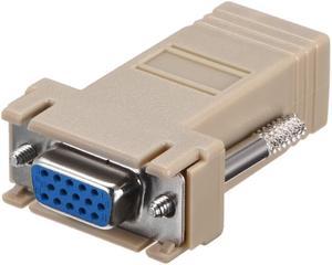 VGA Extender to RJ45 Network Cable Adapter DB15 Female Port to RJ45 Female Enternet for Multimedia Video