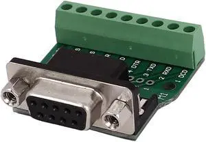Unique Bargains DB9 D-SUB Female Adapter Plate RS232 to 9P Terminal Breakout Board Signal Module