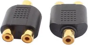 2pcs RCA Female to Dual RCA Female Jack Splitter Video Audio Adapter Converter