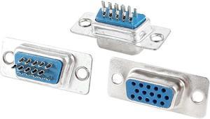 Unique Bargains 3 x Soldering 3 Row DB-15 Female 15Pin Plug VGA D-Sub Connector Adapter