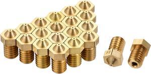 0.4mm 3D Printer Nozzle, 20pcs M6 Thread for V5 V6 1.75mm Extruder Print, Brass