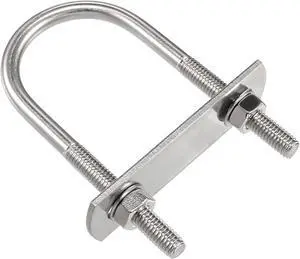 Round U-Bolt 1.42"(36mm) Inner Width 83mm Length Steel M6 with Nuts, Plate, Washers