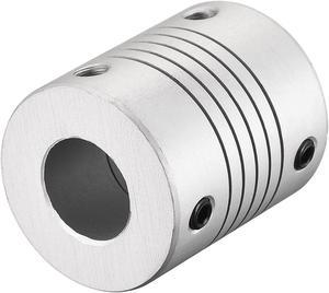 12mm to 12mm  Aluminum Alloy Shaft Coupling Flexible Coupler Motor Connector Joint L30xD25 Silver