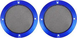 2pcs 4'' Blue Car Audio Speaker Cover Mesh Subwoofer Grill Horn Glossy Guard Protector