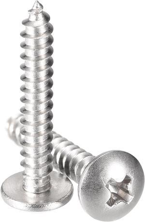 Phillips Head Self Tapping Screws, #6 x 7/8" 304 Stainless Steel Wood Sheet Metal Screw 100pcs