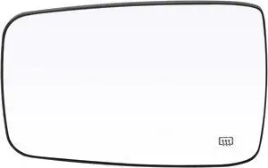 Car Rearview Left Driver Side Heated Mirror Glass Replacement with Backing Plate for Ram 2500 2011-2019