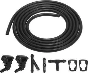 Front Windshield Washer Nozzles Kit for Ford Focus 2.2 Meters Windshield Washer Hose with 3pcs Connectors Replaces 8S4Z17603AA