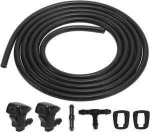 Front Windshield Washer Nozzles Kit for Toyota Solara 2004-2008 2.2 Meters Windshield Washer Hose with 2pcs Connectors Replaces 85381-AE020