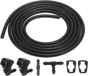 Front Windshield Washer Nozzles Kit for Jeep Commander 2.2 Meters Windshield Washer Hose with 2pcs Connectors Replaces 55157319AA