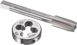 M11 x 1mm Metric Tap and Die Set, HSS Machine Thread Screw Tap with Alloy Tool Steel Round Threading Die