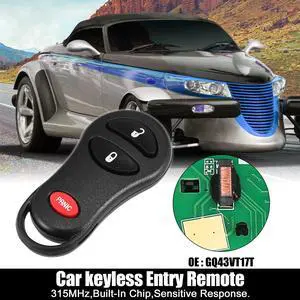 Replacement Keyless Entry Remote Car Key Fob GQ43VT17T 315MHz for Dodge 2001-2004 for Ram 1500 2500 3500 Pickup 2001-2005 3 Buttons