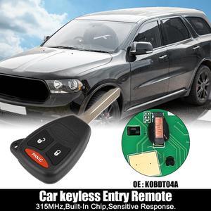 Replacement Keyless Entry Remote Car Key Fob KOBDT04A 315MHz for Dodge Caliber Durango Magnum Nitro for Ram for Mitsubishi for Raider 3 Buttons with Door Key