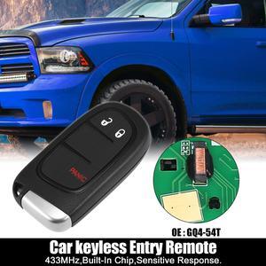 Replacement Keyless Entry Remote Car Key Fob GQ4-54T 433MHz 46 Chip for Dodge for Ram 1500 2500 3500 2013-2019 3 Buttons with Door Key