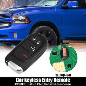 Replacement Keyless Entry Remote Car Key Fob GQ4-54T 433MHz 46 Chip for Dodge for Ram 1500 2500 3500 2013-2019 4 Buttons with Door Key
