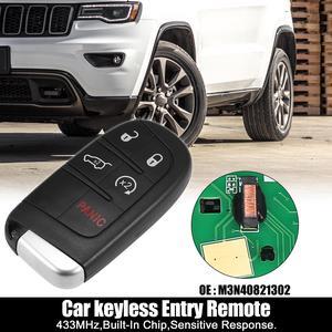 Replacement Keyless Entry Remote Car Key Fob M3N40821302 433MHz 46 Chip for Jeep Grand Cherokee 2014-2020 5 Buttons with Door Key