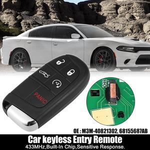 Replacement Keyless Entry Remote Car Key Fob M3M-40821302 433MHz 4A Chip for Chrysler 300 2019-2020 for Chrysler 200 2015-2017 5 Buttons with Door Key