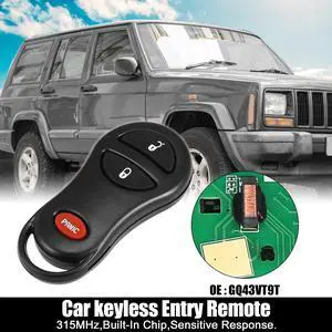 Replacement Keyless Entry Remote Car Key Fob GQ43VT9T 315MHz for Jeep Cherokee 1999-2001 for Jeep Grand Cherokee 1999-2004 3 Buttons